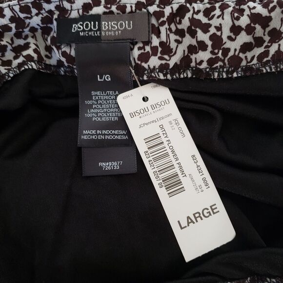 BISOU BISOU Tank Top Womens SIZE L Brown Tassel Waist Belt Lined Spaghetti Strap - Picture 5 of 11